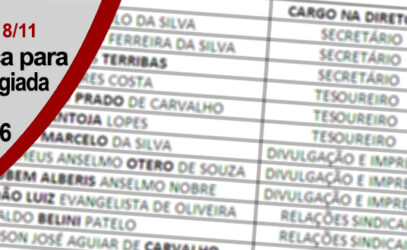 VOTE DE 7 A 18/11: CHAPA ÚNICA PARA DIRETORIA COLEGIADA E CONSELHO FISCAL